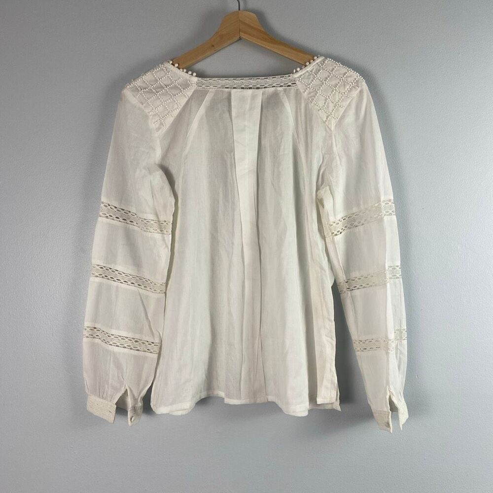 Free People 100% Cotton Embroidered Lace Peasant Blouse - Picture 2 of 9